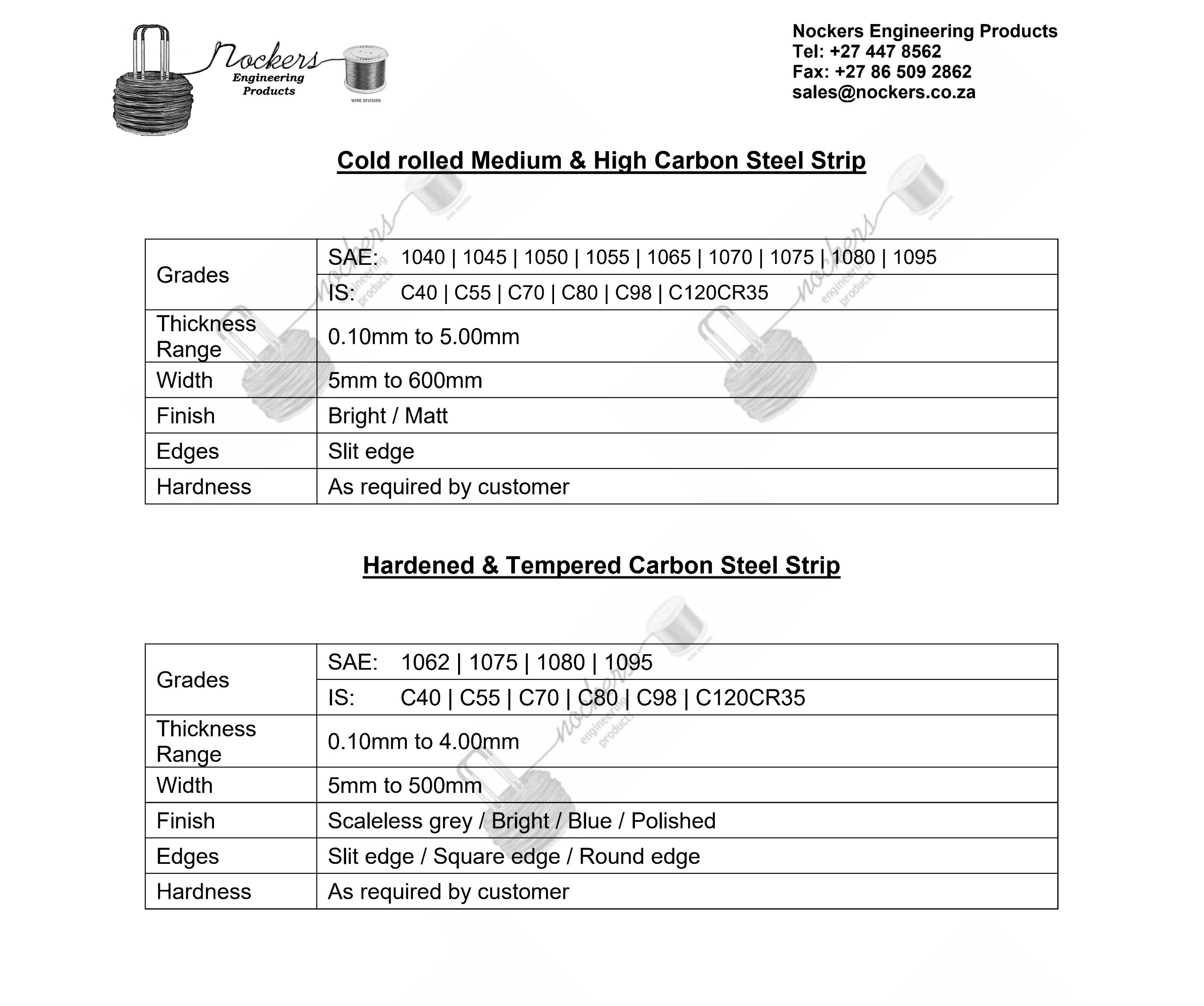 Cold rolled Medium and High Carbon Steel Strip